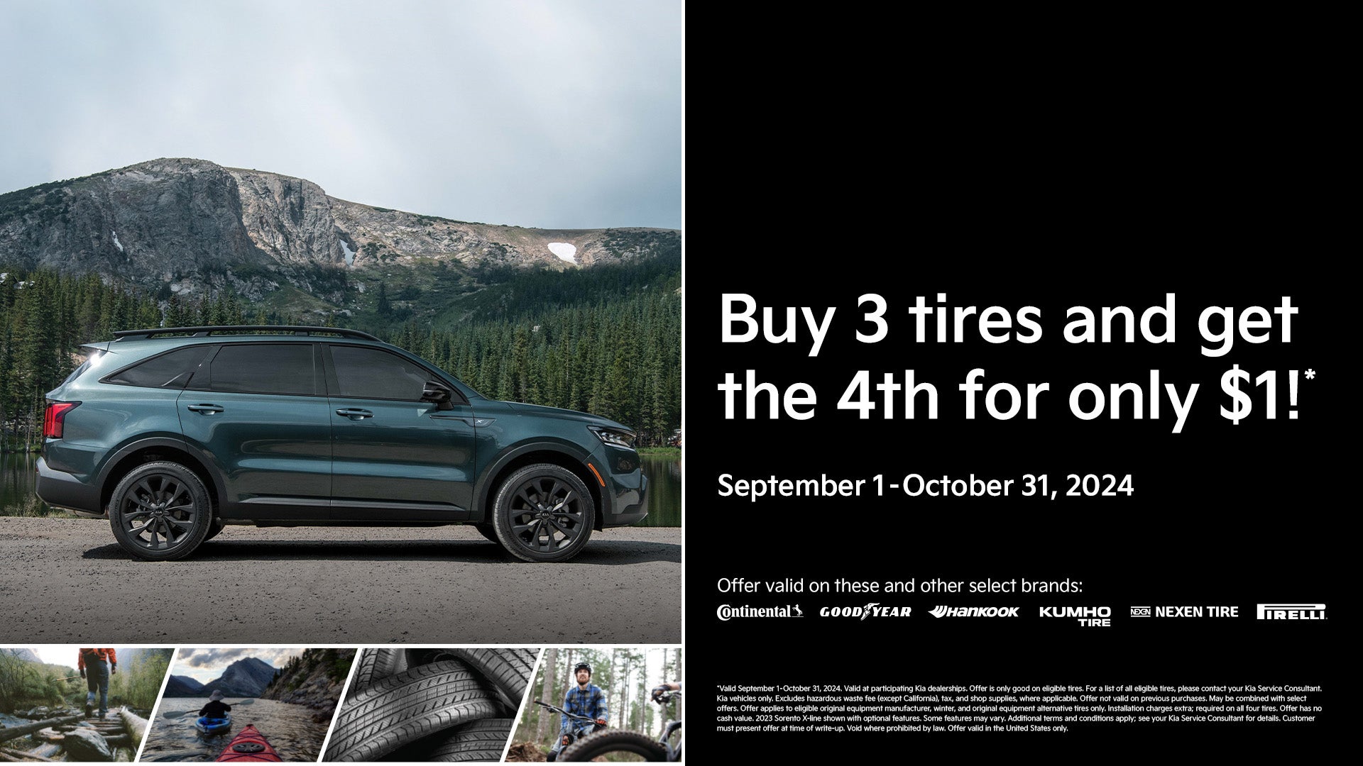 Buy 3 Tires and get the 4th for only $1