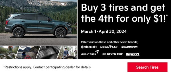 Buy 3 Tires and Get the 4th For Only $1